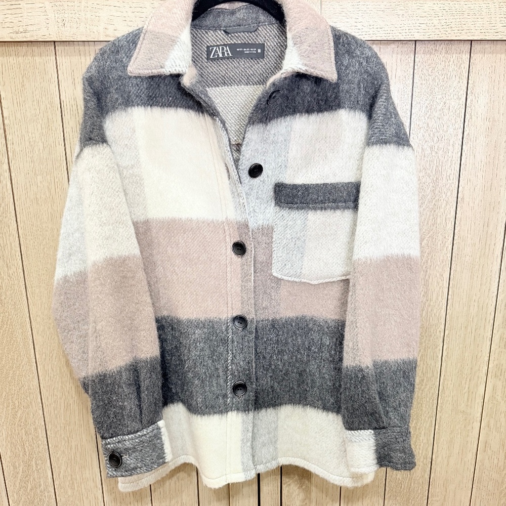ZARA Wool Blend Shirt Style Jacket, Size XS
